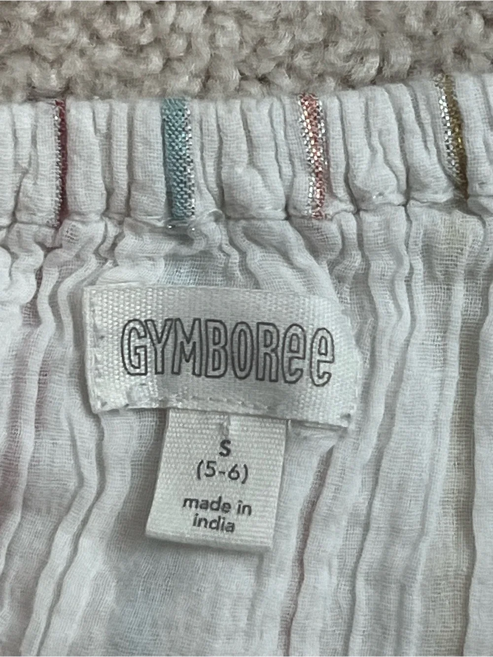 Gymboree Girls Ivory Metallic Stripe Flutter Dress for Summer